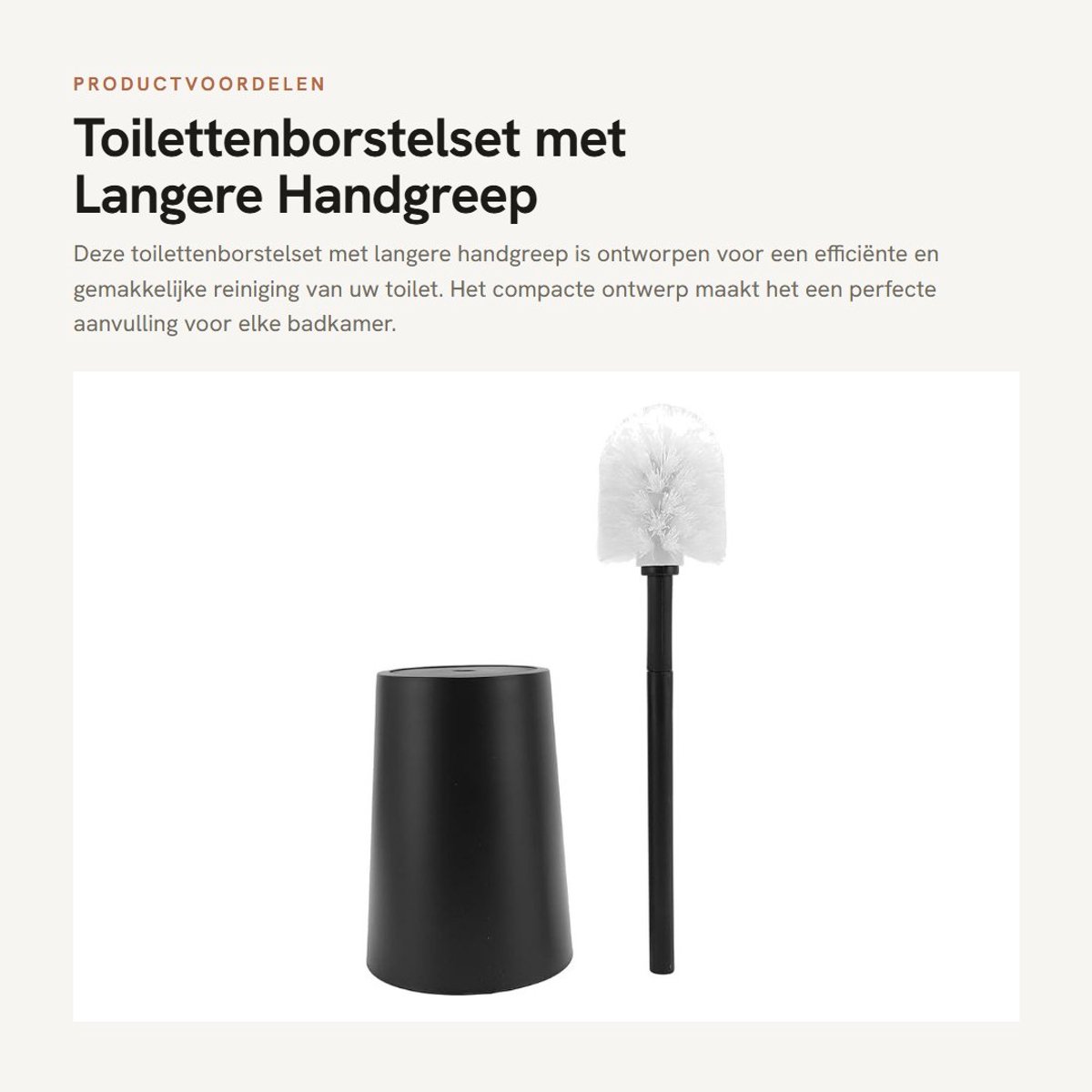 Dailygoods- Toilettenborstelhouder met Langer Griff - Toilettenbürstengarnitur - Compact Design - Eenvoudig te Gebruiken - ABS/PP Materiaal - Hygiënische Oplossing - Toilettenborstelset