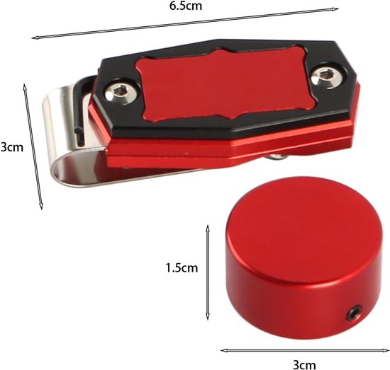 Poolkrijthouder - Krijthouder - Biljart Spelen - Magnetische Bevestiging - Compact - Rood — afbeelding 4