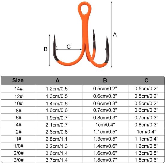 Dailygoods- Vishaak 10 Stuks - Scherpe Prikkeldraad - Ronde Bocht - Koolstofstaal - Corrosiebestendig - Voor Zoetwater/Zoutwater - Treble Hooks van Dailygoods — afbeelding 5