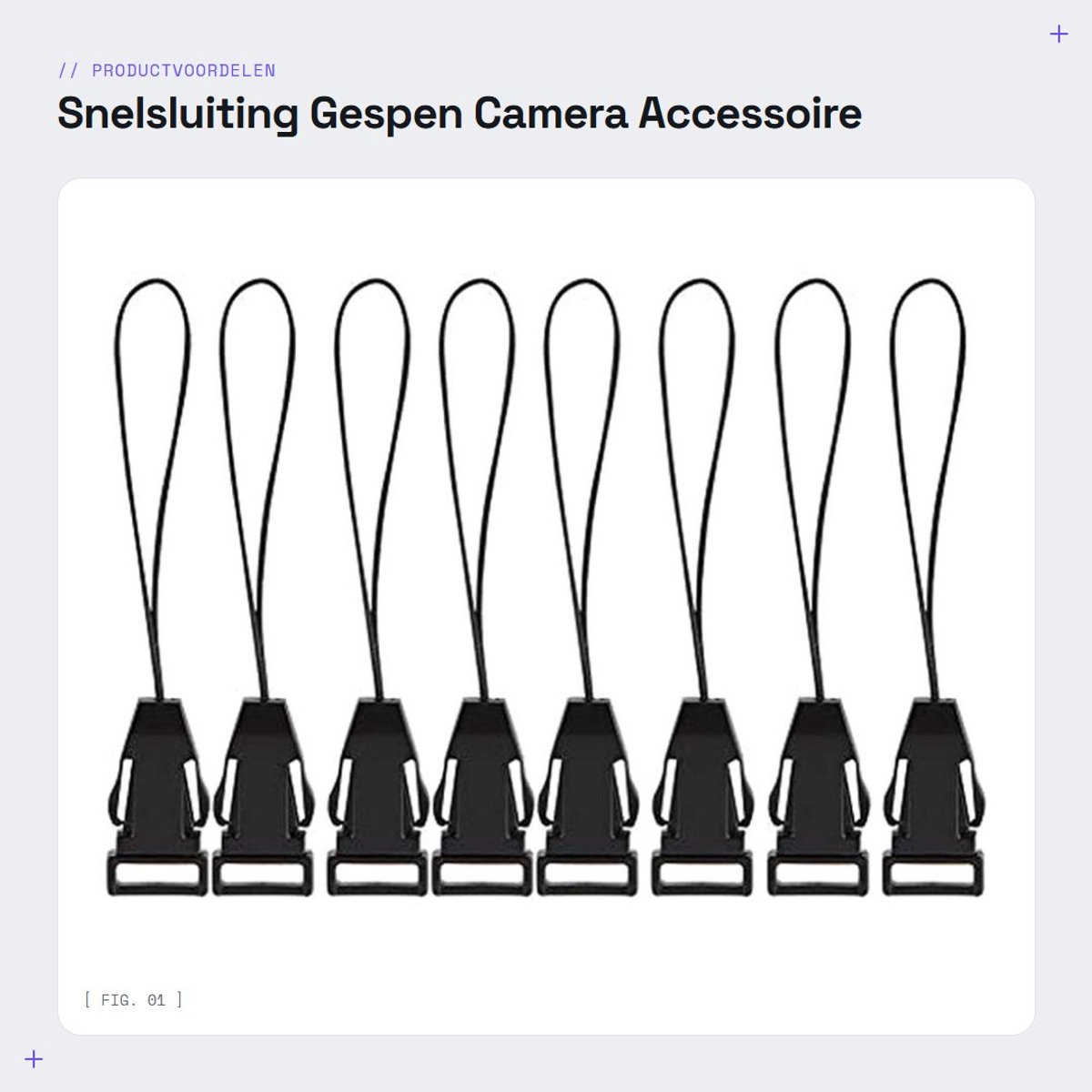 Dailygoods- Snelsluiting 8-pack - Kunststof - Lichtgewicht - Stabiel - Eenvoudig te installeren - Voor DSLR-camera - Camera Clip