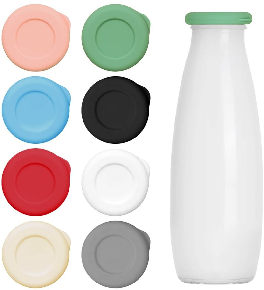 Dailygoods- Melkflesdoppen 8 stuks - Herbruikbare Siliconen - Lekvrije Doppen - Voedselveilige Hoezen - Perfecte Pasvorm - Multicolor - Flesdoppen