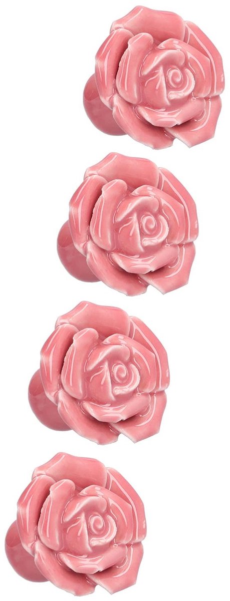 Dailygoods- Ladeknoppen Set van 4 - Keramisch - Vintage Bloemvorm - Duurzaam - Eenvoudig te installeren - Geschikt voor meubels - Kastknoppen