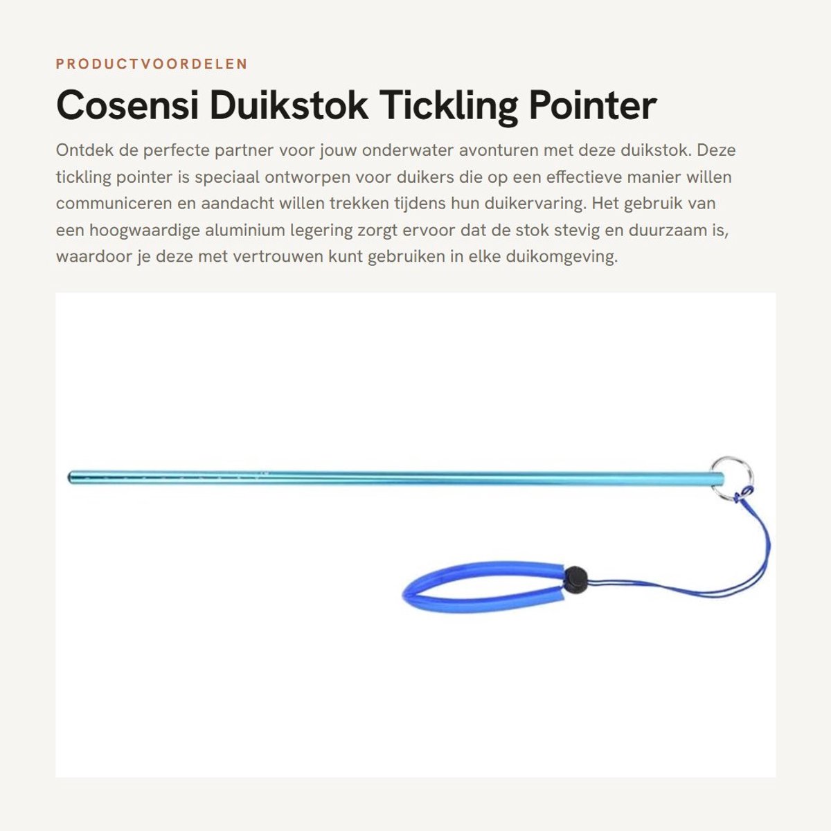 Dailygoods- Duikpointer Aluminiumlegering - Duiken - Meting - Lanyard - Schokbestendig - Lichtgewicht - Duikstok