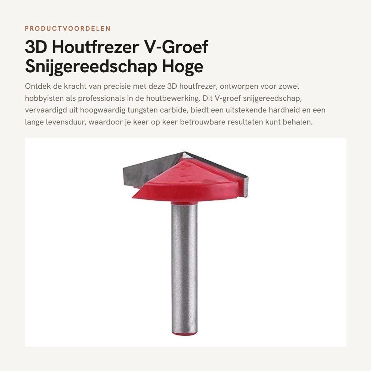 Dailygoods- Frezen V-Groef Snijtool - Houtbewerking - Tungsten Staal - Precisie Snijblad - Diverse Snijhoeken - Professioneel Gereedschap