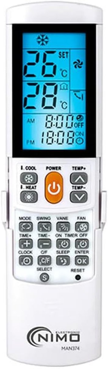 Afstandsbediening Airco - Universele Controller - Temperatuur Regelen - 4000 Codes - 30x15x50 cm - Grijs