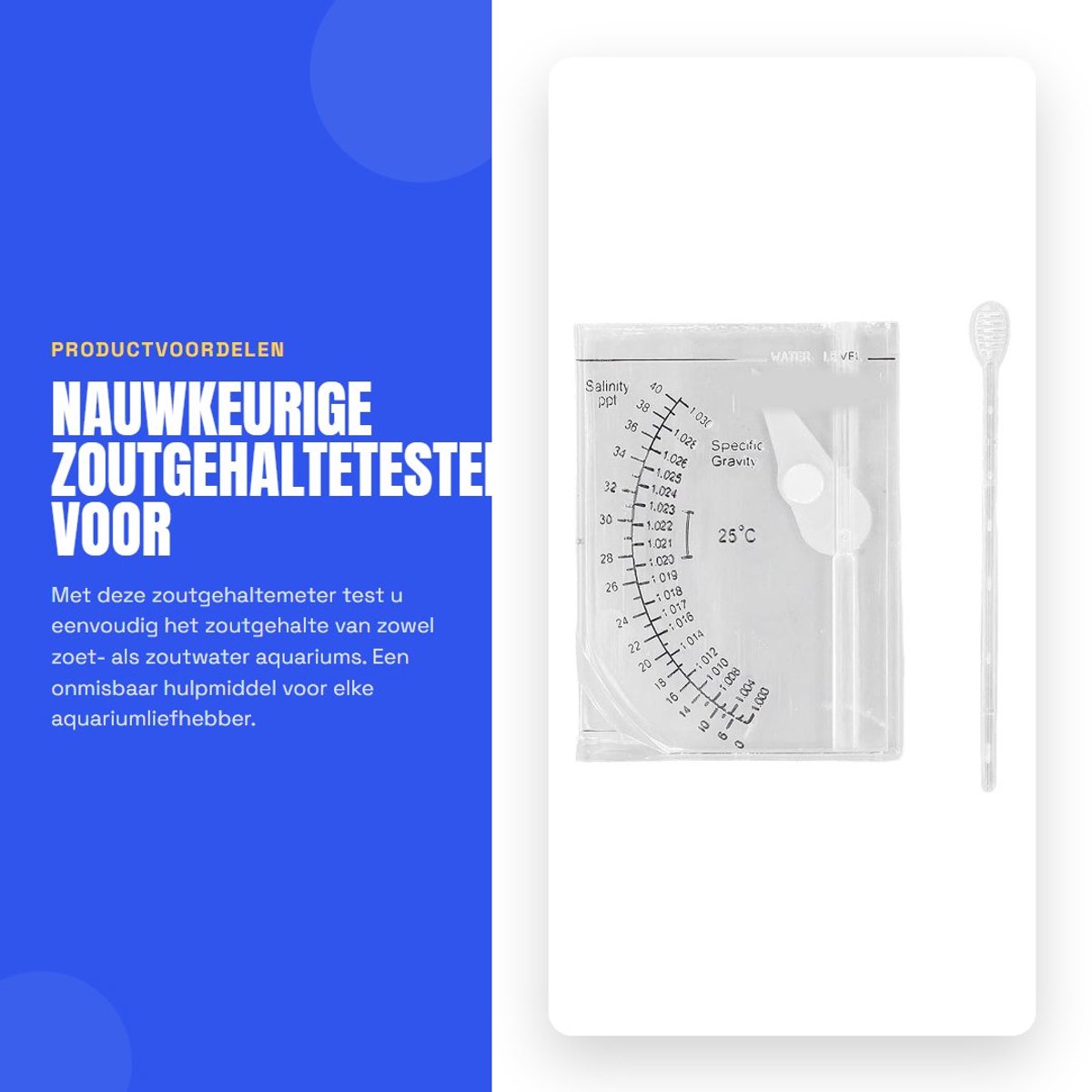 Dailygoods - Nauwkeurige Zoutgehaltetester voor Aquariums