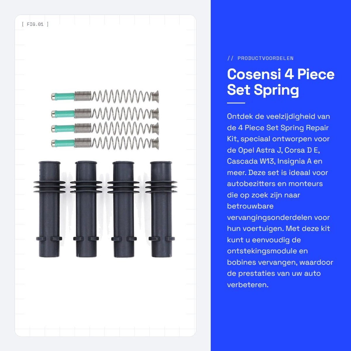 Dailygoods- Ontstekingsmodule 4-delige Set - Vervangingsonderdelen - Betrouwbare Oplossing - Duurzaam Materiaal - Eenvoudige Installatie - Stabiele Motorprestaties - Bobine