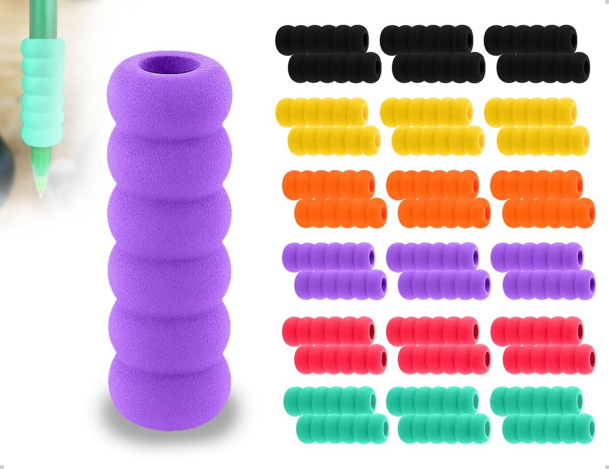 Dailygoods- Potloodhouder Ergonomisch Ontwerp - Schrijfhulpmiddelen - 36 Stuks - Antislip - Comfortabele Grip - Geschikt voor Links- en Rechtshandigen - Schrijfhulp