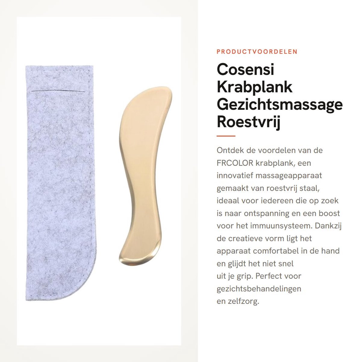 Dailygoods- Krabplaat Roestvrij Staal - Gua Sha Schraper - Massageapparaat - Gezichtsmassage - Creatieve Vorm - Antislip Handvat - Guasha