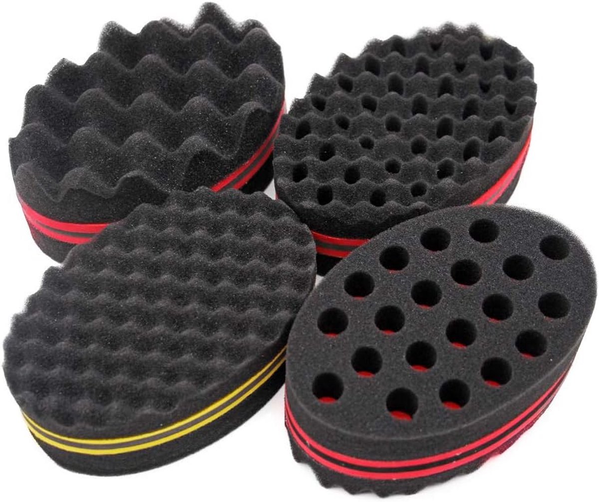 Haar Twist Spons - Krul Borstel - Haar Stijlen - Variabele Vormen - 4 Stuks - Zwart