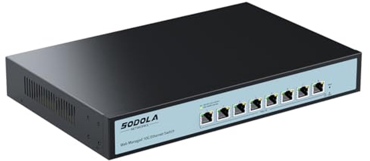 Managed Switch - Ethernet Hub - Netwerk Uitbreiden - 10Gbps Poorten - 8 Poorts - Zwart