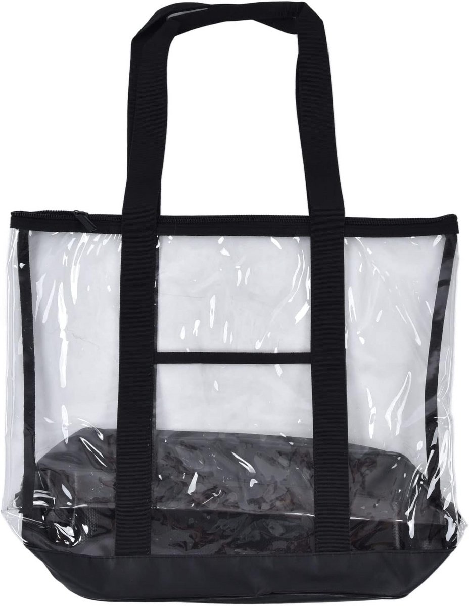 Transparante Strandtas - Waterdichte Draagtas - Zomerse Uitstapjes - Met Ritssluiting - 43x20x39cm - Transparant