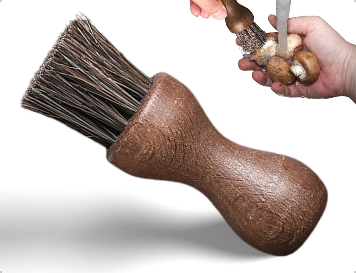 Dailygoods- Groenteborstel Ergonomisch - Houten Afwasborstel - Duurzaam - Antislipgreep - Betrouwbare Reinigingsoplossing - 8 x 2,7 cm