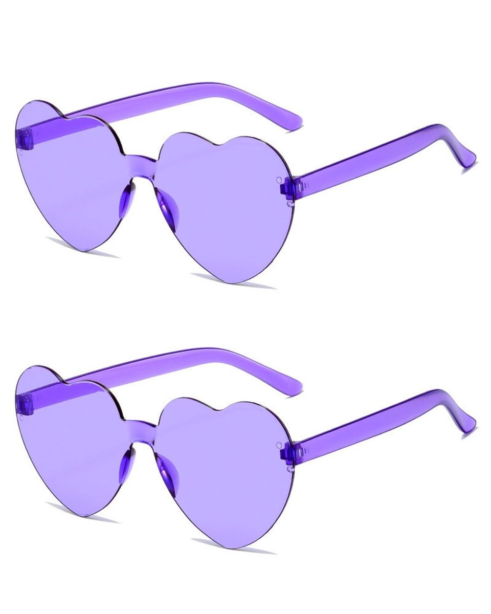 Dailygoods- Zonnebril Hartvormig - Paarse Zonnebril - Vintage Zonnebril - Feestzonnebril - Duurzame PC-lenzen - Lichtgewicht en Comfortabel - Fashion Sunglasses