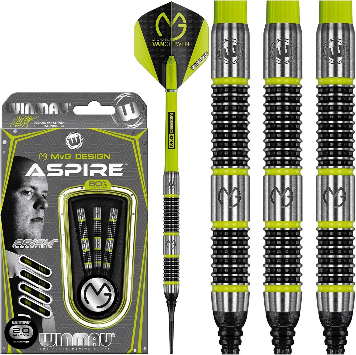 Softip Darts Set - Dartpijlen Set - Darts Spelen - 80% Tungsten Materiaal - 20 gram - Zilver