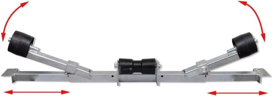 Kielsteun Boottrailer - Ondersteuning Trailer - Boot Transport - Verstelbare Breedte - 80-124 cm - Zilver — afbeelding 5