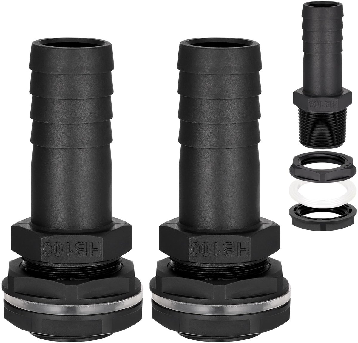 Dailygoods- Waterpeuk 25 mm - Tuinwatertank Connector - Overloopventilatie - Koppelende Pijpconnector - Kunststof - Geschikt voor Regentonnen - Regentonconnector