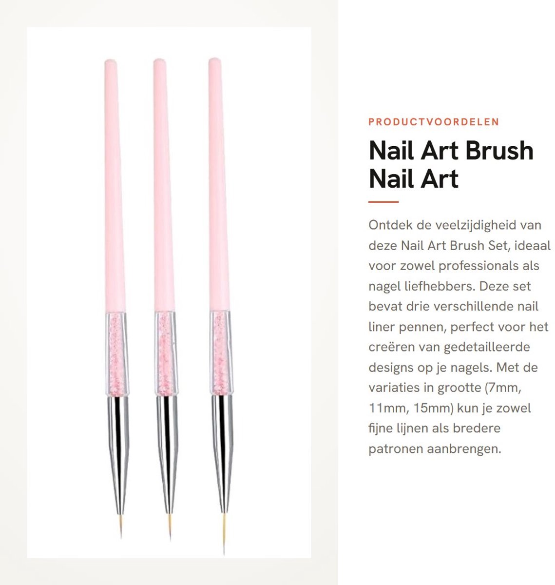 Dailygoods- Nail Art Borstel Set 3 Stuks - Nagellak Pennen - Nail Art Penselen - Dotting/Liner Borstel - Professioneel/Persoonlijk Gebruik - Premium Kunststof - Nail Art Pen