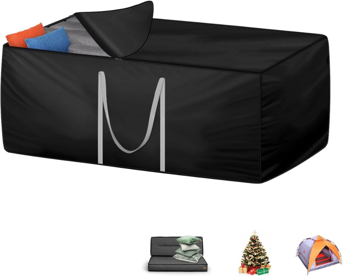 SNJY® Opbergbox Tuinkussenbox - Opbergbox Tuin - Opbergkist Buiten - Kussen Opbergtas - 185D x 80B x 60H cm - Zwart