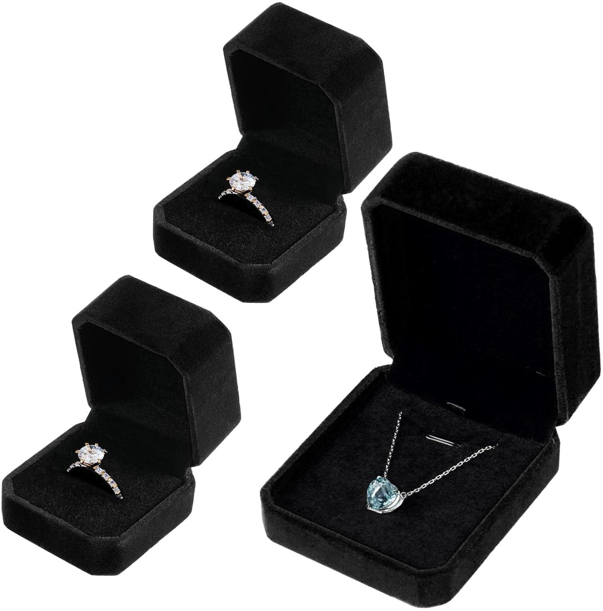 Dailygoods- Sieradenbox Velvet - Ringdoos - Oorbellenbox - Juwelenkistje - Sieradenopslag - Compact formaat 7 x 8,2 x 4 cm - Juwelendoos