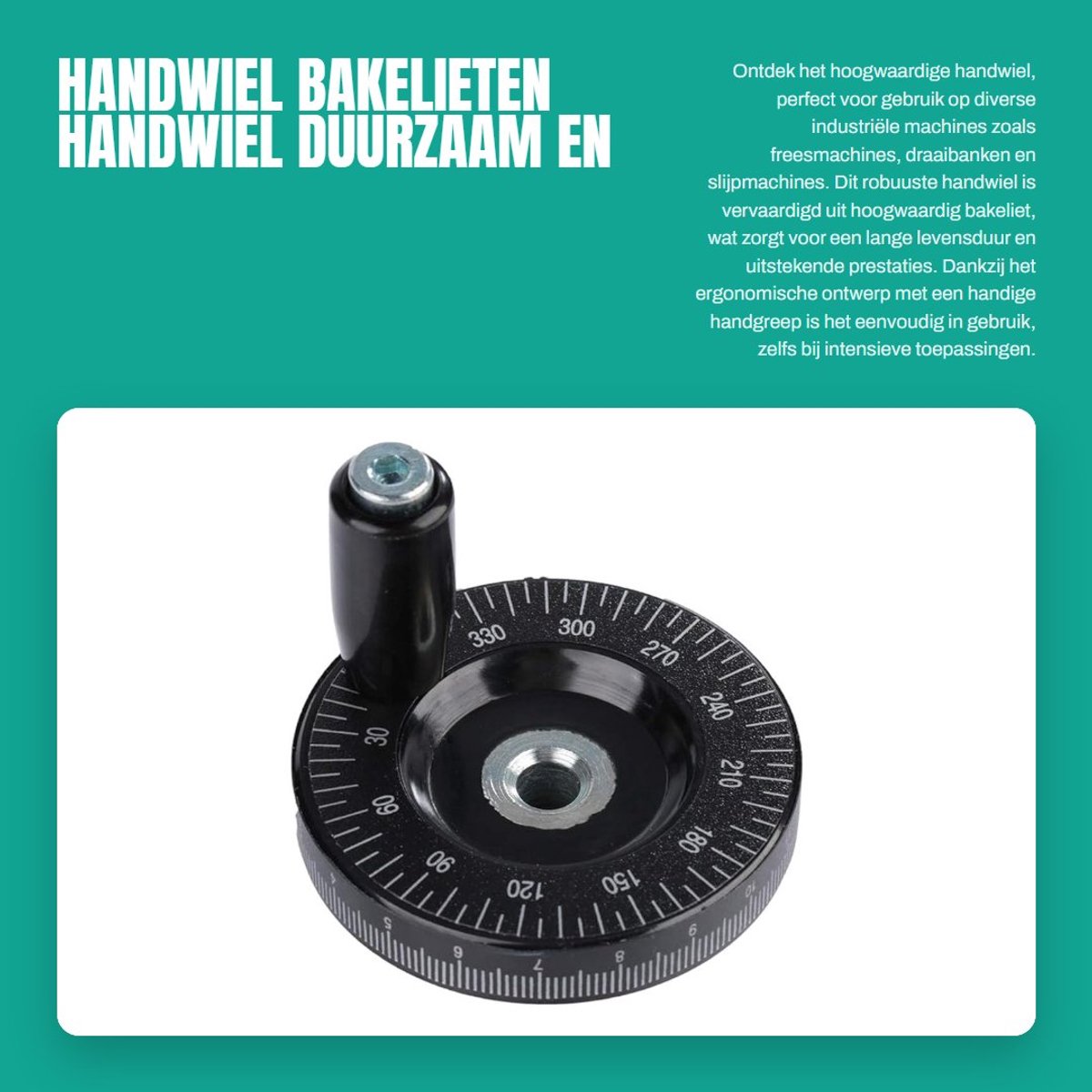 Dailygoods- Freeshandwiel 63 mm - Bakeliet - Handgreep - Duurzaam - Geschikt voor gereedschapsmachines - Sterk draagvermogen - Handwiel