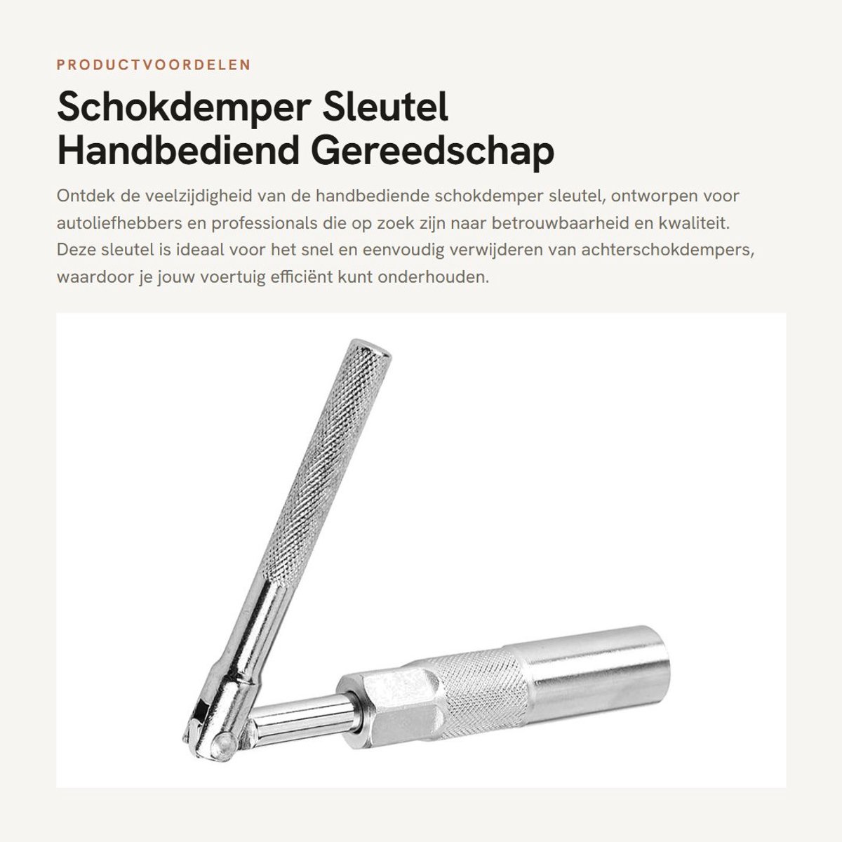 Dailygoods- Schokdemper Handbediende Sleutel - Chroom-vanadium Staal - Antislip Handgreep - Slagvast - Stevig en Duurzaam - Voor Auto Gebruik - Schokdempersleutel
