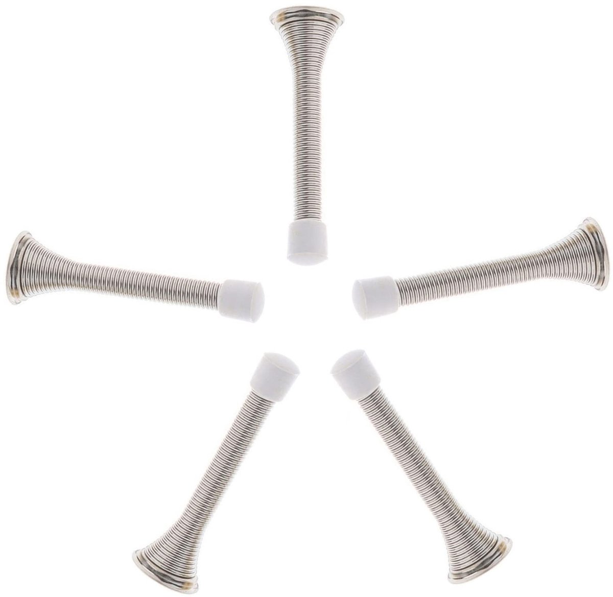 Dailygoods- Deurstopper Lente - 5 Stuks - Muurbevestiging - Metaal - Bescherming tegen deurkrukken - Eenvoudig te monteren