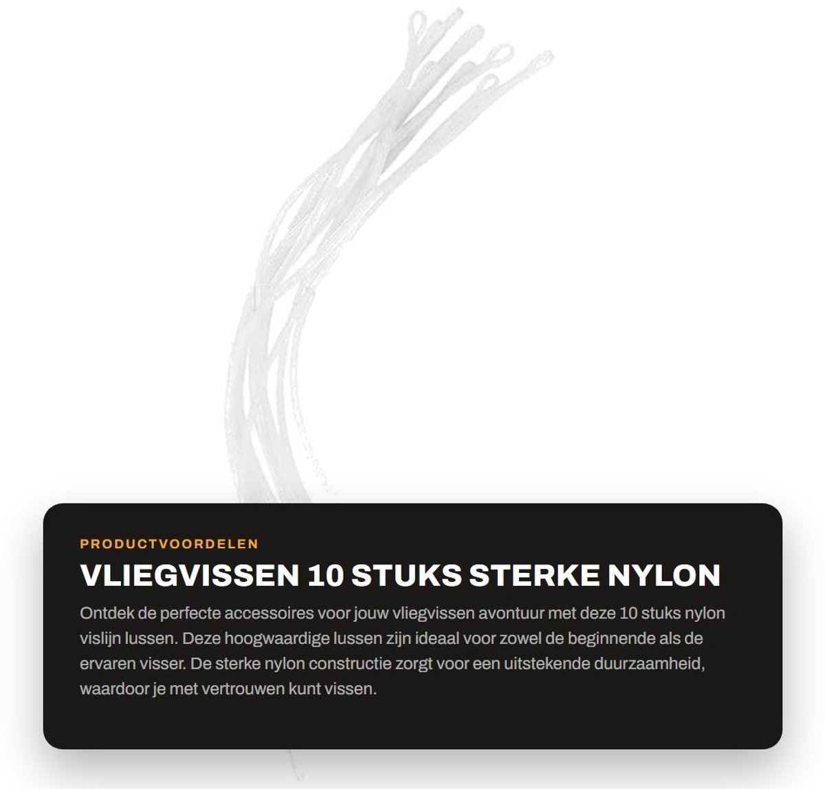 Dailygoods- Vliegvissen Vliegvishengel Accessoires - 10 Stuks - 30LB/50LB - Hoogwaardige Nylon - Duurzaam - Verstelbare Slang - Vliegvislijn