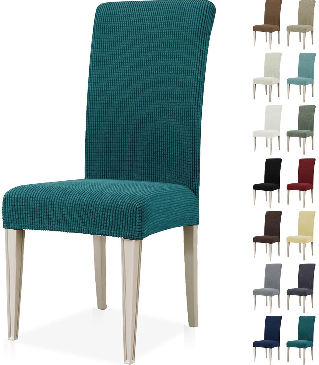 Dailygoods- Stoelhoezen Stretch - Eetkamerstoelen 2 Stuks - Universeel - Verwijderbaar - W