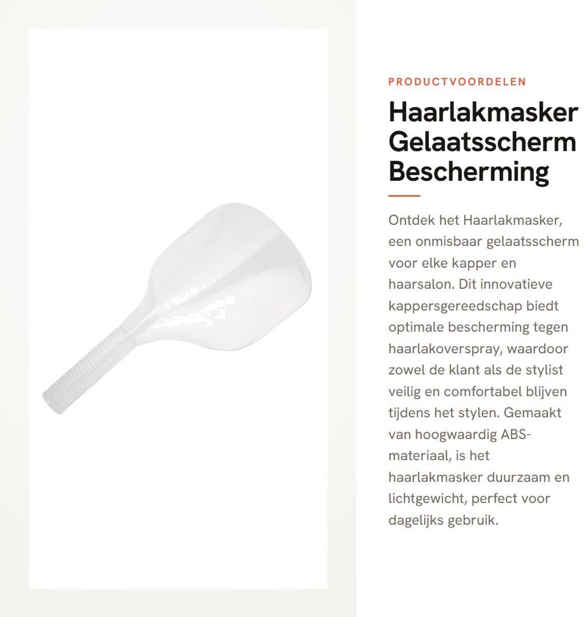 Dailygoods- Haarlakmaskerschild Hoogwaardig ABS - Gelaatsscherm - Haarlakbescherming - Kappersgereedschap - Ergonomisch Handvat - Draagbaar en Duurzaam - Gezichtsmasker