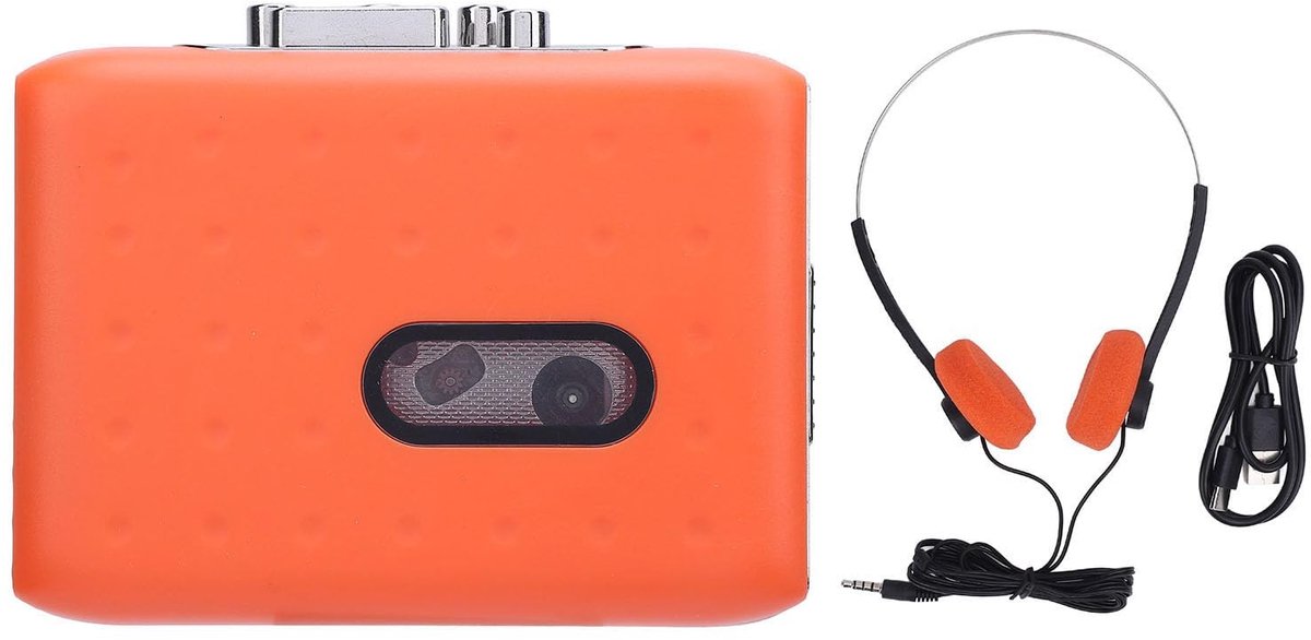 Dailygoods - Draagbare Cassette Speler - Opnamefunctie en USB-C - Inclusief hoofdtelefoon - Compact formaat - Voor muziekfans - Retro geluid - Geschik...