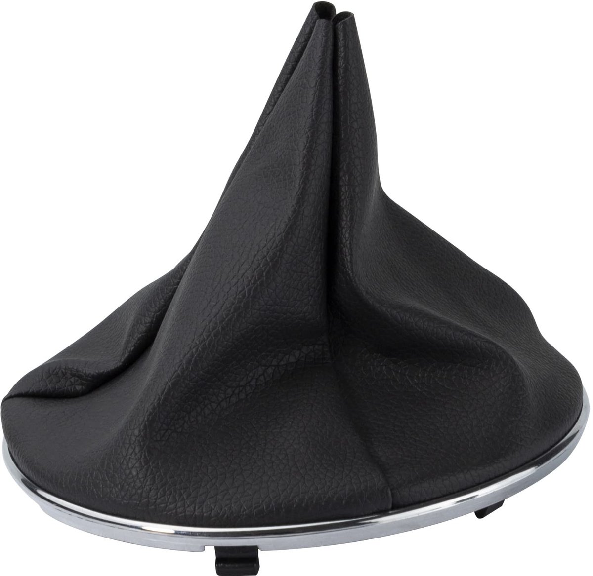 Dailygoods- Versnellingspookhoes - Kunstleer - Zwart met Chroomring - Geschikt voor Fiat 500/500C 2007-2015 - Eenvoudige Installatie - Hoge Kwaliteit - Pookhoes