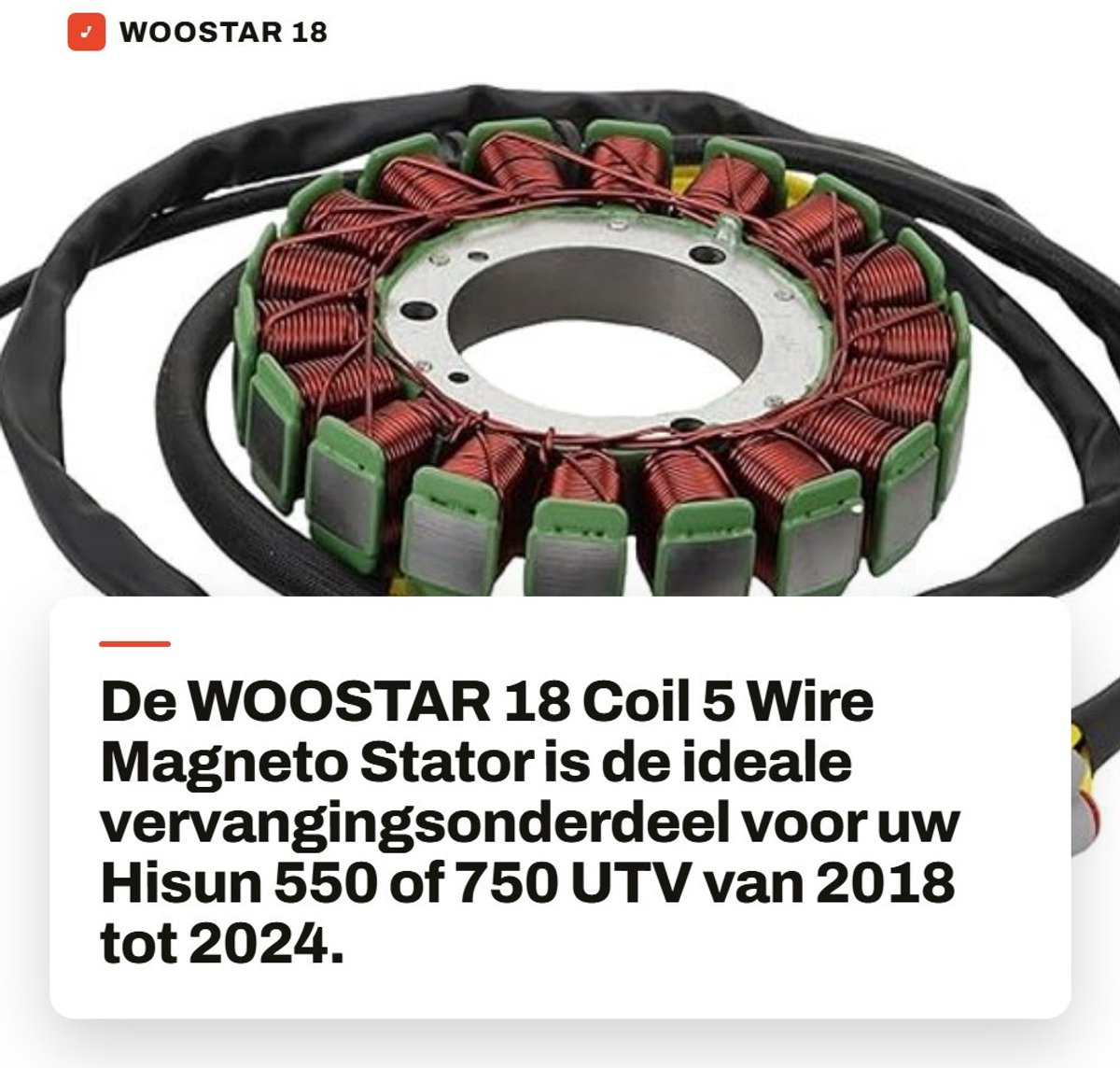 Dailygoods- Stator Vervanging 18 Coil 5 Draad - Geschikt voor Hisun 550/750 UTV - OEM 31120-007G-0200 - Hoogwaardige Metaal - Eenvoudig te Installeren - Motorfiets Generator