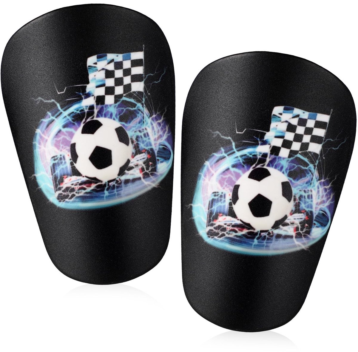 Dailygoods- Scheenbeschermers Voetbal 10x6cm - Mini Scheenbeschermers - Beschermend voor Kinderen - Voetbalsokken - PBT/EVA Materiaal - 2 Stuks - Voetbalscheenbeschermers
