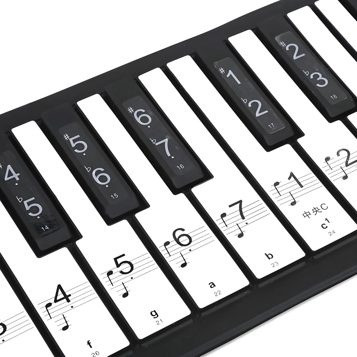 Dailygoods - Pianotoetsensticker - Verwijderbare Etiketten - Transparant - Geschikt voor Beginners - Muzieklessen - 88 Toetsen