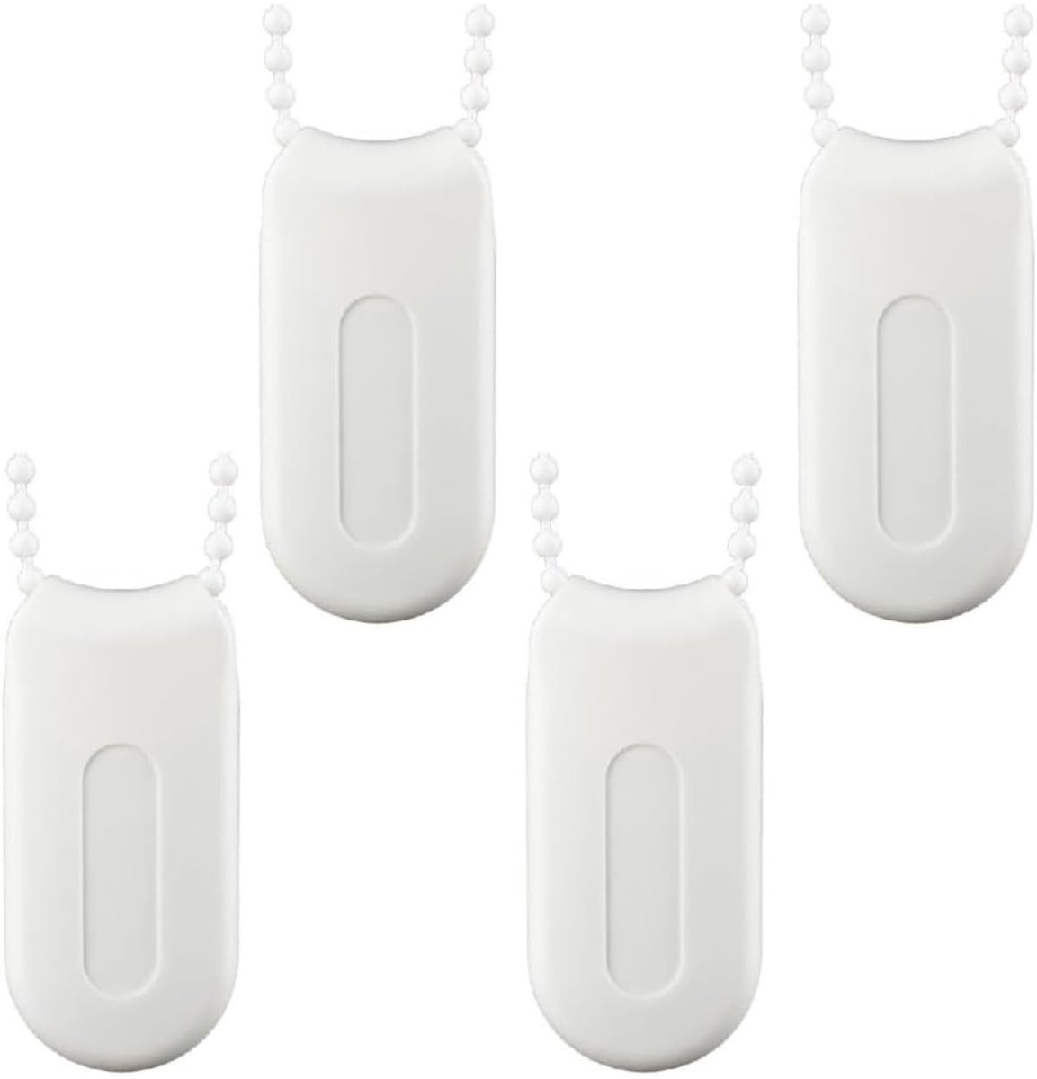 Dailygoods- Gordijnkoord Set van 4 - Hangers van Acryl - Voor Verticale Jaloezieën - Wit - Lichtgewicht - Ideaal voor Gordijnen - Gordijnhanger