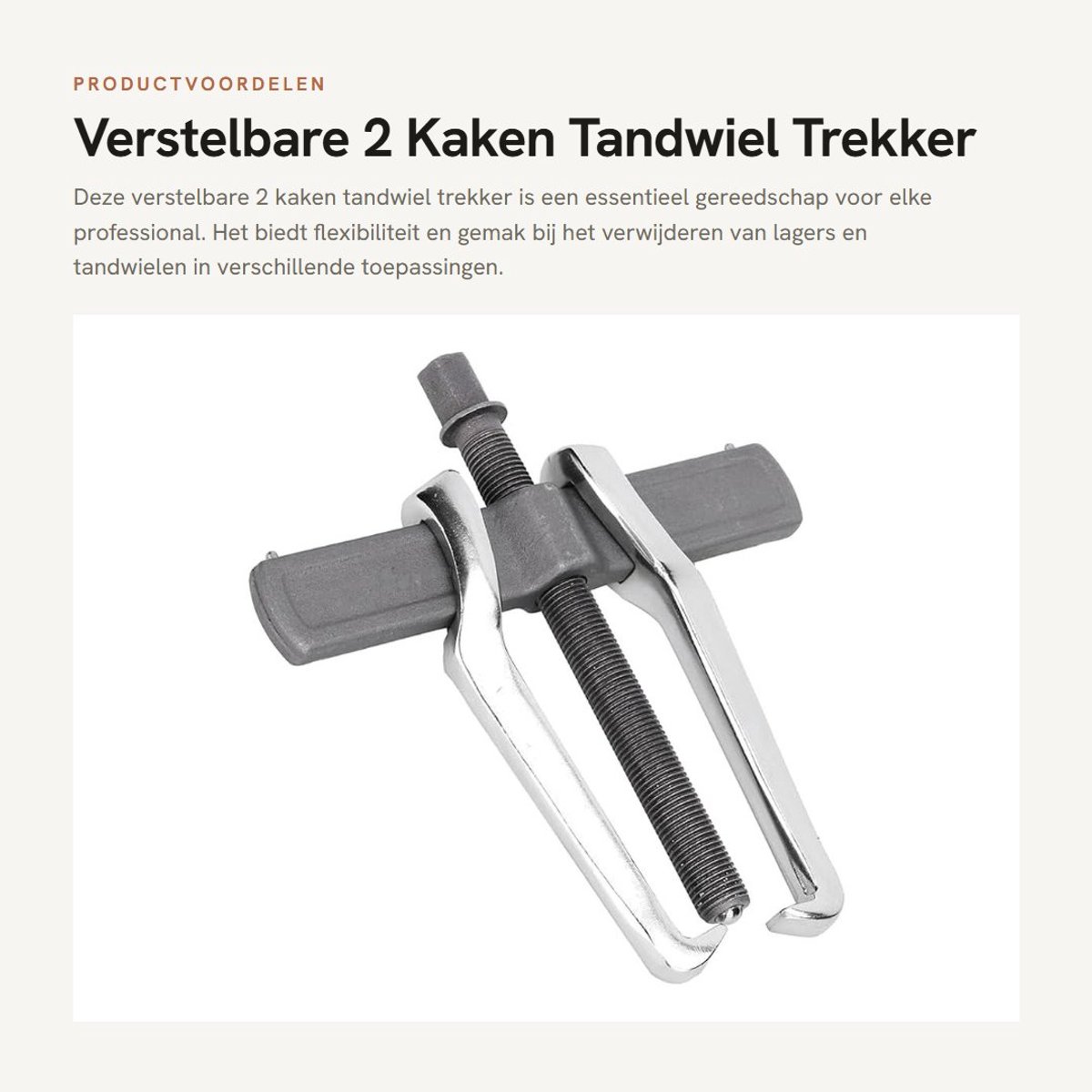 Dailygoods- Tandwieltrekker Professioneel - Verstelbare 2 Kaken - Tweeklauwtrekker - Geschikt voor Autoreparatie - Stevig Koolstofstaal - Gebruiksvriendelijk Ontwerp - Trekker