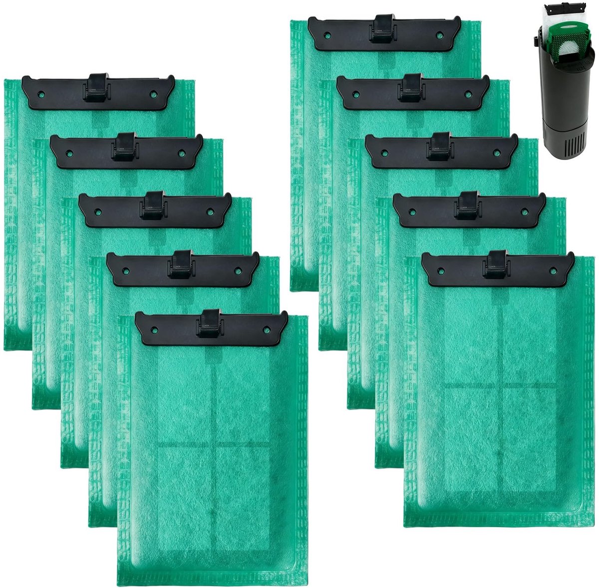 Dailygoods- Filterpads 10 Stuks - Vervangend Filtermateriaal - Compatibel met Tetra EasyCrystal Filter 250 - EasyCrystal FilterBox 300 - Hoogwaardig Materiaal - Geschikt voor Repto-DecoFilter