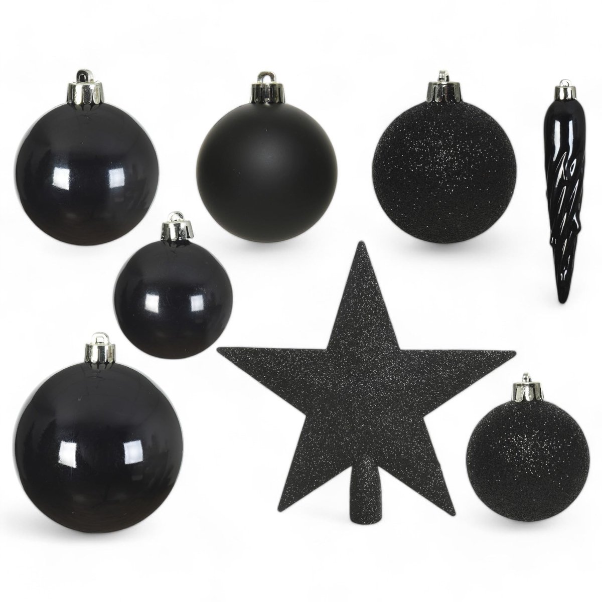 Dailygoods- Kerstballenset 33-delig - Onbreekbaar Kunststof - Kerstversiering - Hangende Decoraties - IJspegels - Glanzende Ballen