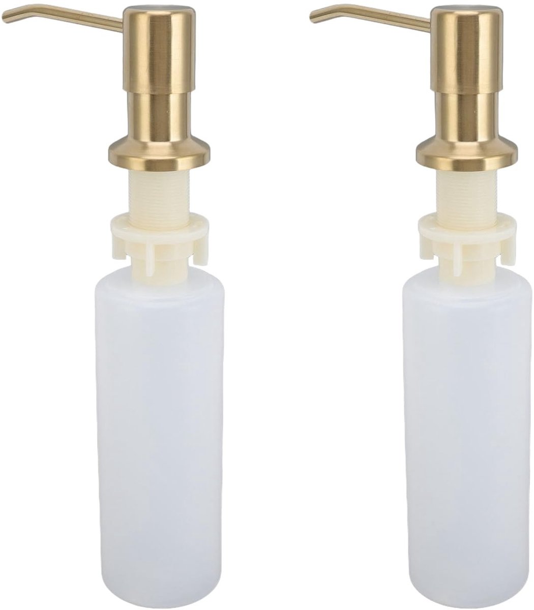 Dailygoods- Zeepdispenser 300 ml - Inbouwzeepdispenser - Multifunctionele Keukenafwasmiddeldispenser - Roestvrij Staal - Eenvoudig bijvullen - Inclusief accessoires - Afwasmiddeldispenser