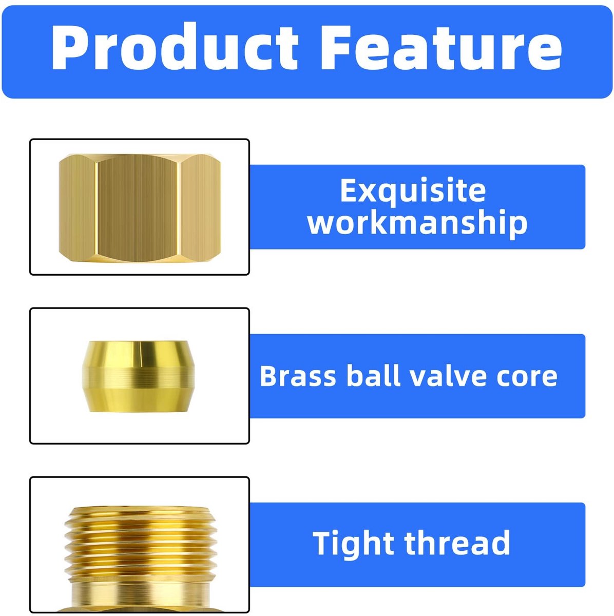 Dailygoods- Compressiebuis Messing - 5 Stuks - 8 mm OD x 8 mm OD - Vrouwelijke Compressie Koppeling - Rechte Connector - Hoge Temperatuurductiliteit - Pijpfitting