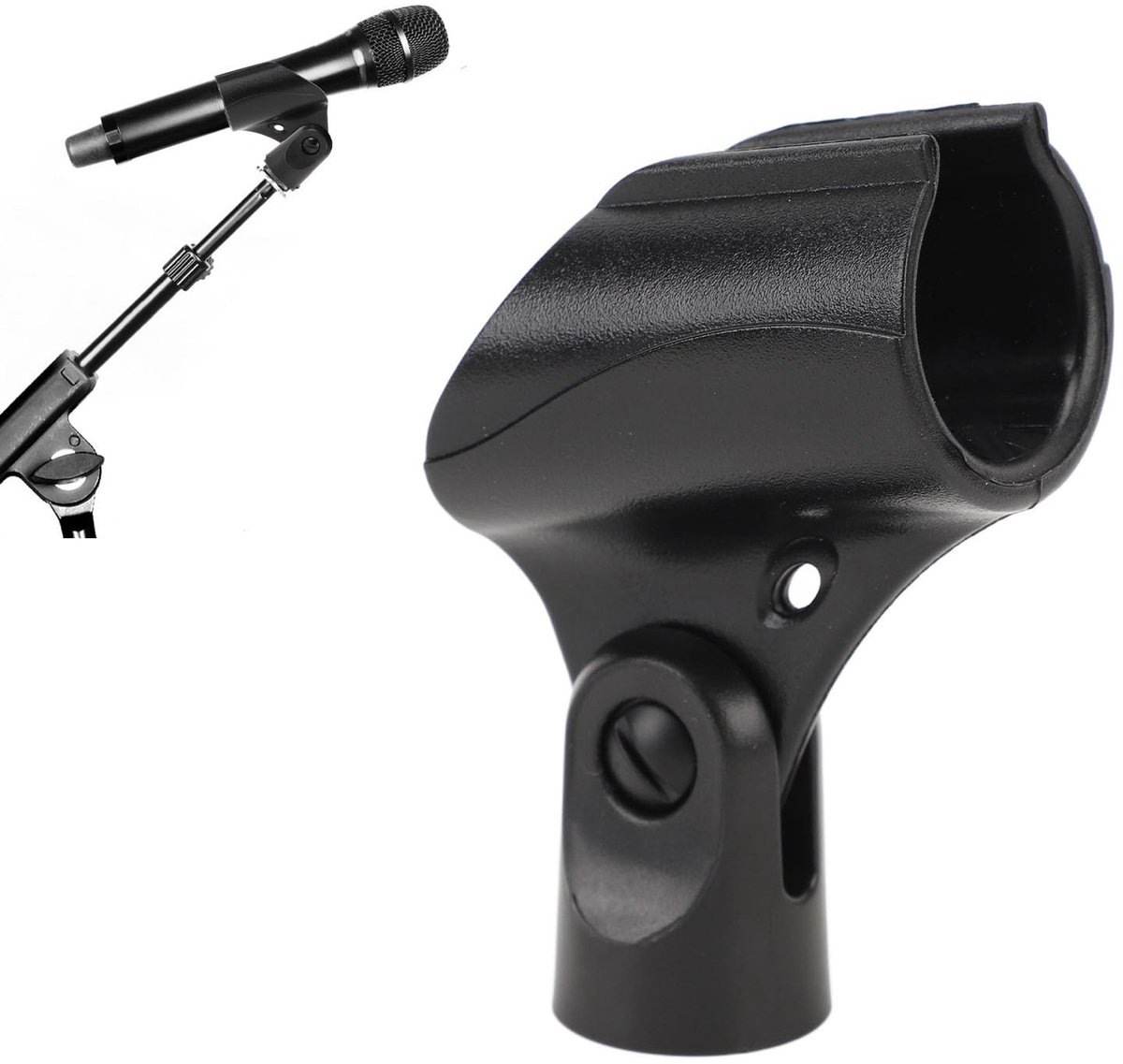 Dailygoods- Hoekmicrofoonklem Verstelbaar - Duurzaam ABS-Materiaal - Universele Compatibiliteit - Stevige Grip - Geschikt voor Microfoon Diameter 25-30 Mm - Professionele Audio-ervaring - Microfoonclip