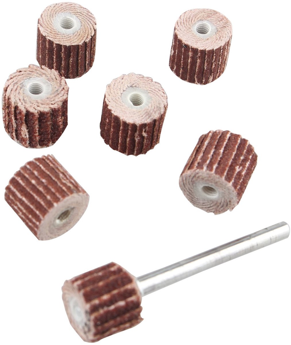 Dailygoods- Schuurdisc 10 mm - Schuurpapier set - Grit 80#/120#/180#/240# - 7-delige set - Waterdicht - Geschikt voor metaalbewerking