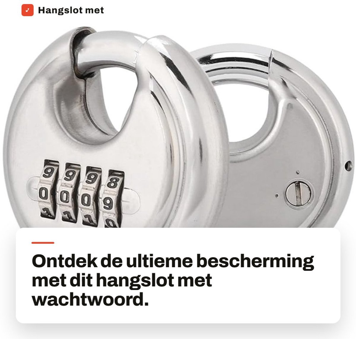 Dailygoods- Combinatiehangslot 4 cijfers - Cijferslot - Sleutelloos - Roestvrij staal - Veiligheid - 10.000 unieke combinaties