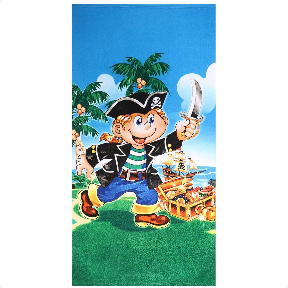 Badhanddoek Piratenmotief - Strandlaken Kinderen - Strand Zwembad - Zacht Kinderhuid - 75 