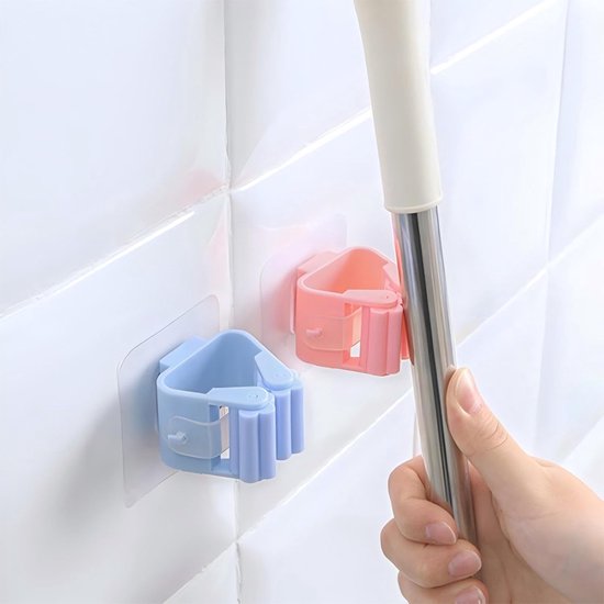 4 stuks - Bezemhouder Zelfklevend - Muur Bezemhouder - Dweilhoude - 5,6x5,6x4,5 cm - Voor Bezem, Dweil en Tuingereedschap in Huis en Tuin - Veelkleurig — afbeelding 4