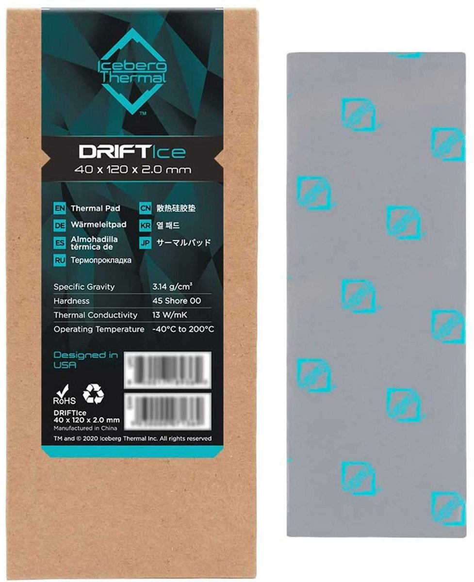 Warmtegeleidingspads - Koelpads - Koeling Optimaliseren - Hoge Warmtegeleiding - 120x40x2 mm - Grijs