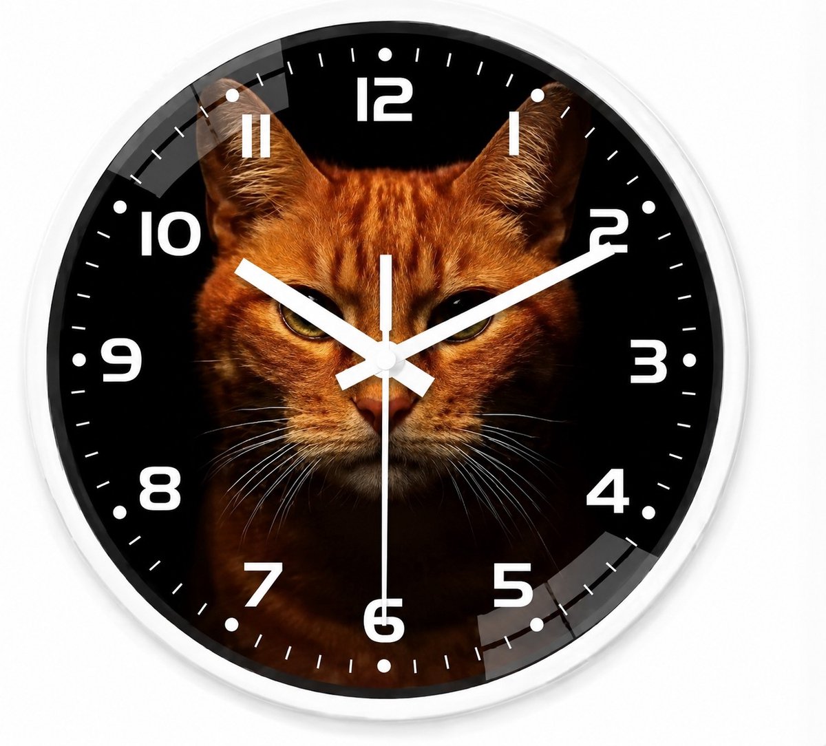 wandklok Kattenklok Micky 20 cm – Stijlvolle Wandklok met Kattenafbeelding en Stil Uurwerk