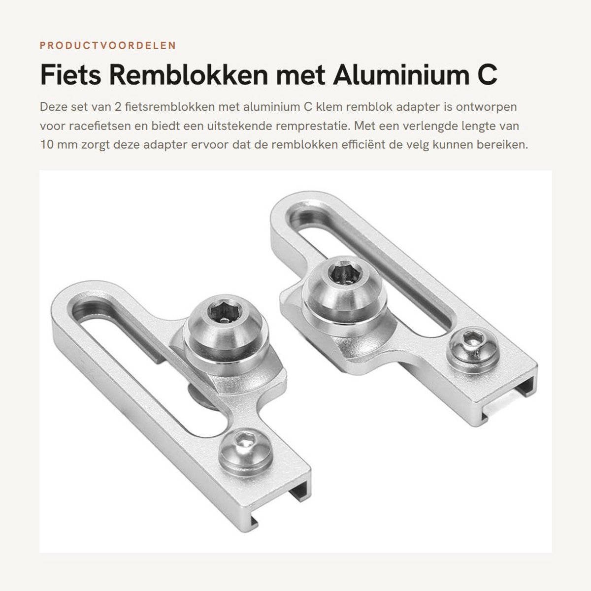 Dailygoods - Fiets Remblokken met Aluminium C Klem Remblok Adapter 2 Stuks