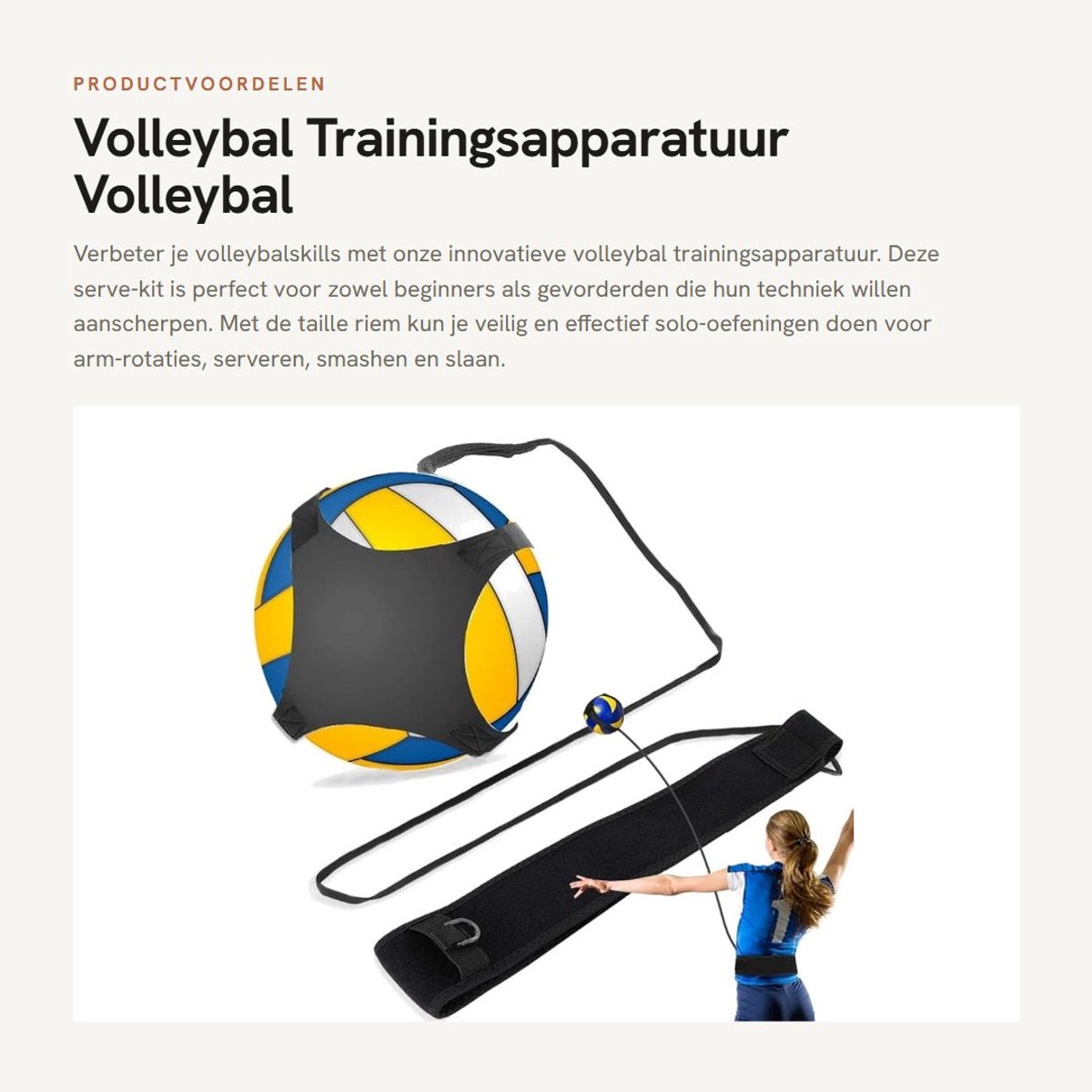Dailygoods- Volleybal Trainingsapparatuur - Serve-kit - Tailleband - Solo Oefeningen - Duurzaam - Flexibel Materiaal - Ideaal voor Kinderen - Volleybal Trainingshulpmiddel
